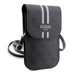 GUESS PU QUILTED 4G METAL LOGO kézitáska álló univerzális, vállpánt, FEKETE