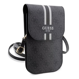 GUESS PU QUILTED 4G METAL LOGO kézitáska álló univerzális, vállpánt, FEKETE