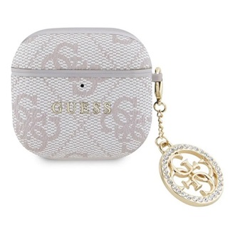 GUESS SCRIPT CHARMS szilikon tok (textil minta, telefondísz) RÓZSASZÍN Apple AirPods 4
