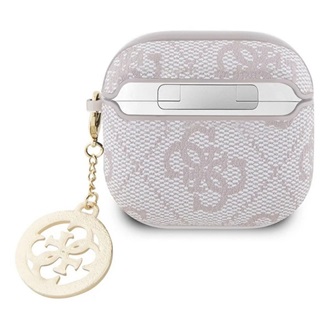 GUESS SCRIPT CHARMS szilikon tok (textil minta, telefondísz) RÓZSASZÍN Apple AirPods 4