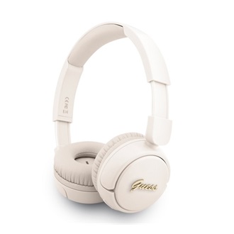 GUESS SCRIPT METAL LOGO bluetooth fejhallgató SZTEREO (v5.3, mikrofon, IPX4 vízálló) BÉZS