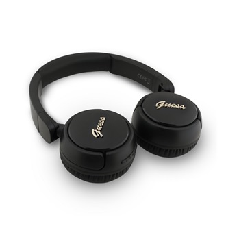 GUESS SCRIPT METAL LOGO bluetooth fejhallgató SZTEREO (v5.3, mikrofon, IPX4 vízálló) FEKETE