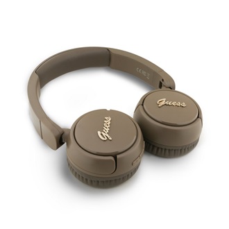 GUESS SCRIPT METAL LOGO bluetooth fejhallgató SZTEREO (v5.3, mikrofon, IPX4 vízálló) SÖTÉTBARNA
