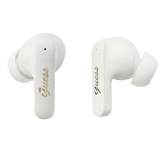 GUESS SCRIPT METAL LOGO bluetooth fülhallgató SZTEREO (v5.4, TWS, mikrofon, fordító funkicó + töltőtok) FEHÉR