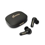 GUESS SCRIPT METAL LOGO bluetooth fülhallgató SZTEREO (v5.4, TWS, mikrofon, fordító funkicó + töltőtok) FEKETE