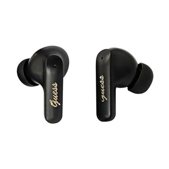 GUESS SCRIPT METAL LOGO bluetooth fülhallgató SZTEREO (v5.4, TWS, mikrofon, fordító funkicó + töltőtok) FEKETE