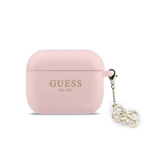 GUESS SILICONE 4G CHARM szilikon tok telefondísz RÓZSASZÍN Apple AirPods Pro 3