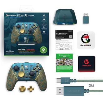 GameSir G7 Pro WUCHANG: Fallen Feathers Edition Bluetooth / USB / vezeték nélküli gamepad játékvezérlő kék-arany
