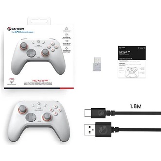 GameSir Nova Lite 2 Multiplatform  Bluetooth / USB / vezeték nélküli gamepad fehér