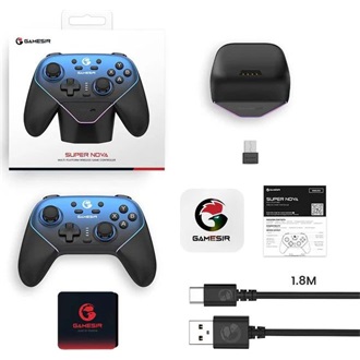 GameSir Super Nova Multiplatform Bluetooth / USB / vezeték nélküli gamepad játékvezérlő kék-fekete