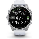 Garmin 010-02903-00 fenix 8 AMOLED (43mm) fehér szilikon pántos ezüst okosóra