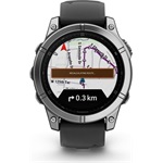 Garmin 010-03025-00 fenix E AMOLED (47mm) fekete szilikon pántos ezüst okosóra