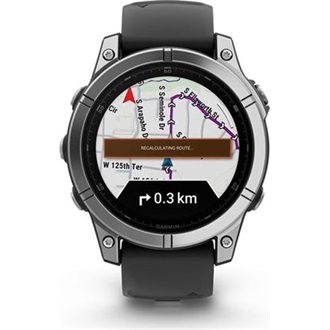 Garmin 010-03025-00 fenix E AMOLED (47mm) fekete szilikon pántos ezüst okosóra