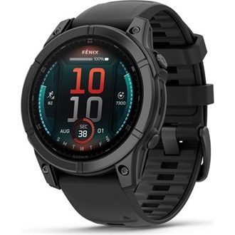 Garmin 010-03025-01 fenix E AMOLED (47mm) szilikon pántos fekete okosóra