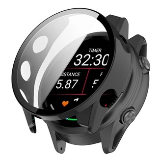 Garmin Forerunner 570 47mm GIGAPACK Műanyag keret BUMPER, ütésállóság + kijelzővédő üveg, FEKETE
