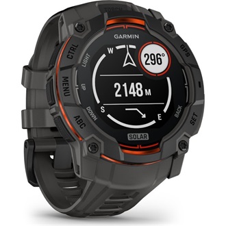 Garmin Instinct 3 50mm Solar fekete sötétszürke szíjjal okosóra