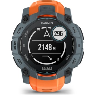 Garmin Instinct 3 50mm Solar szürke narancs szíjjal okosóra