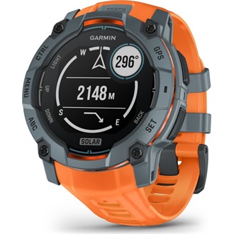 Garmin Instinct 3 50mm Solar szürke narancs szíjjal okosóra