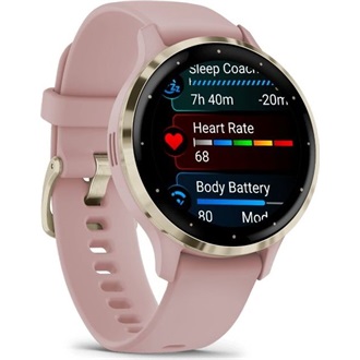 Garmin Venu 3S rózsa krémarany, szilikon szíjjal okosóra