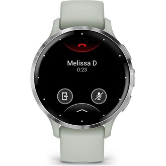 Garmin Venu 3S zsálya, ezüst kerettel, szilikon szíjjal okosóra