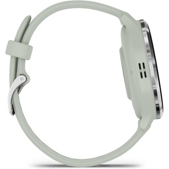 Garmin Venu 3S zsálya, ezüst kerettel, szilikon szíjjal okosóra