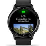 Garmin Venu 3 fekete, fekete kerettel, bőr és szilikon szíjjal okosóra