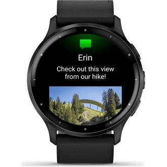 Garmin Venu 3 fekete, fekete kerettel, bőr és szilikon szíjjal okosóra