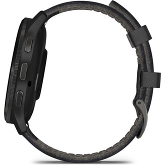 Garmin Venu 3 fekete, fekete kerettel, bőr és szilikon szíjjal okosóra