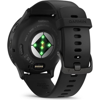 Garmin Venu 3 fekete, fekete kerettel, szilikon szíjjal okosóra