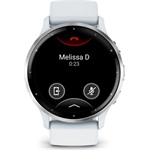 Garmin Venu 3 homokkő, ezüst kerettel, szilikon szíjjal okosóra