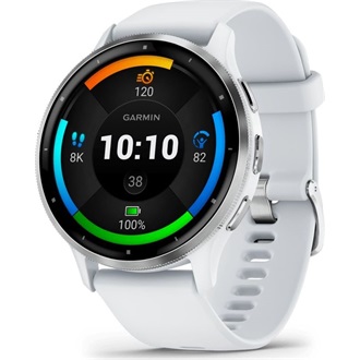 Garmin Venu 3 homokkő, ezüst kerettel, szilikon szíjjal okosóra