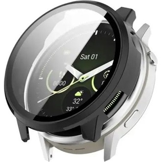 Garmin Venu 4 41mm GIGAPACK Műanyag keret BUMPER, ütésállóság + kijelzővédő üveg, FEKETE