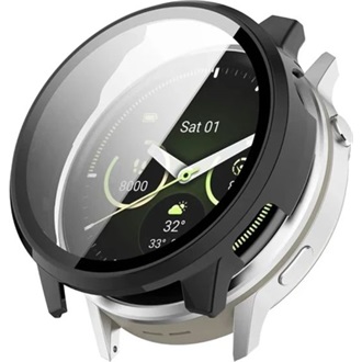 Garmin Venu 4 45mm GIGAPACK Műanyag keret BUMPER, ütésállóság + kijelzővédő üveg, FEKETE