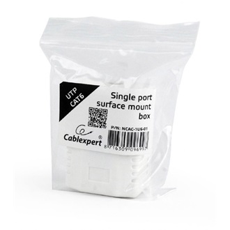 Gembird 1x RJ45 8P8C/UTP cat6 fali aljzat, komplett konnektor aljzat fehér