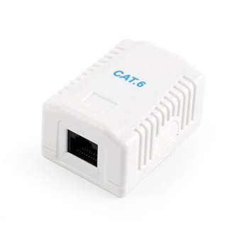 Gembird 1x RJ45 8P8C/UTP cat6 fali aljzat, komplett konnektor aljzat fehér