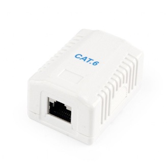 Gembird 1x RJ45 kat. 6 fali aljzat, komplett fehér