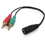 Gembird 2db Jack stereo 3,5mm -> Jack stereo 3,5mm (4pin) M/F adapter 0.2m fekete