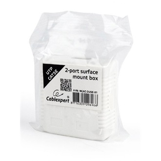 Gembird 2x RJ45 kat. 5e fali aljzat, komplett fehér