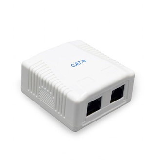 Gembird 2x RJ45 kat. 6 UTP fali aljzat, komplett fehér