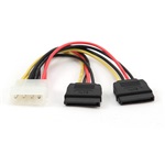 Gembird Molex Power 4pin -> 2db SATA Power M/F tápkábel 0.3m