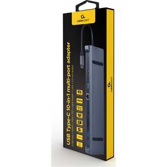 Gembird A-CM-COMBO10-01 10-port 87W USB-C dokkoló szürke