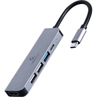 Gembird A-CM-COMBO5-03 5-port 87W USB-C dokkoló szürke