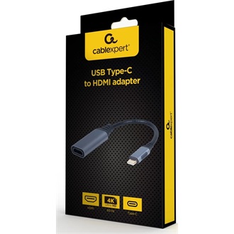 Gembird USB-C -> HDMI 1.4 M/F adapter 0.15m szürke