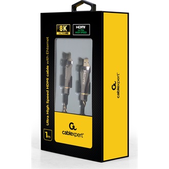 Gembird Premium Ultra High Speed HDMI 2.1 Ethernet - HDMI 2.1 Ethernet M/M video kábel 1m fekete
