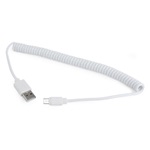 Gembird USB-A 2.0 -> USB-B 2.0 micro M/M adatkábel 1.8m fehér spirál