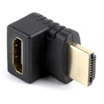 Gembird HDMI M/F adapter fekete 90°fel