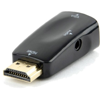 Gembird HDMI 1.4 -> VGA Jack 3,5mm M/F adapter fekete +audio