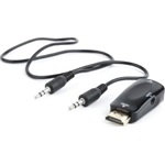 Gembird VGA Jack stereo 3,5mm -> HDMI VGA M/F adapter fekete