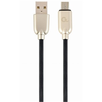 Gembird USB-A 2.0 -> USB-B 2.0 micro M/M adatkábel 2m fekete Premium rubber 