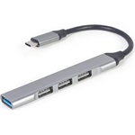 Gembird 4-portos USB-C - USB 3.0 hub szürke